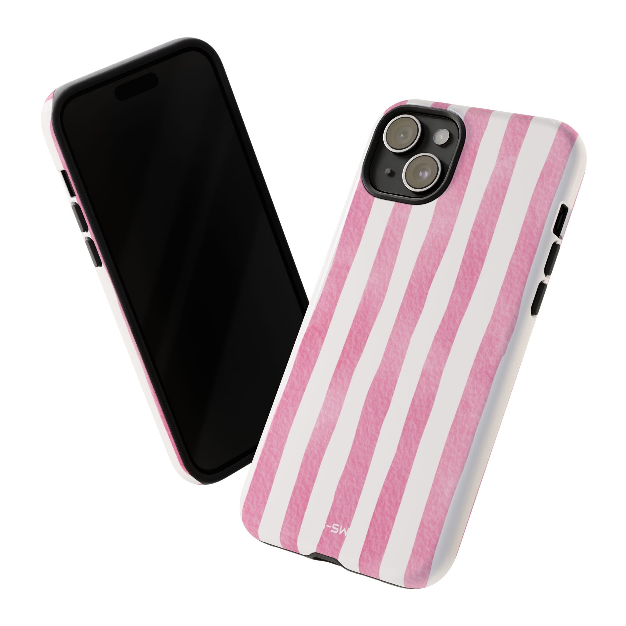 Pink Watercolor Stripes - iPhone Case