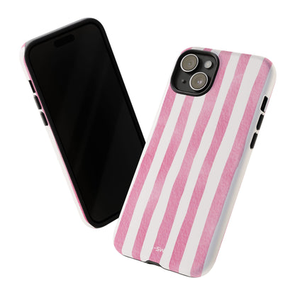 Pink Watercolor Stripes - iPhone Case