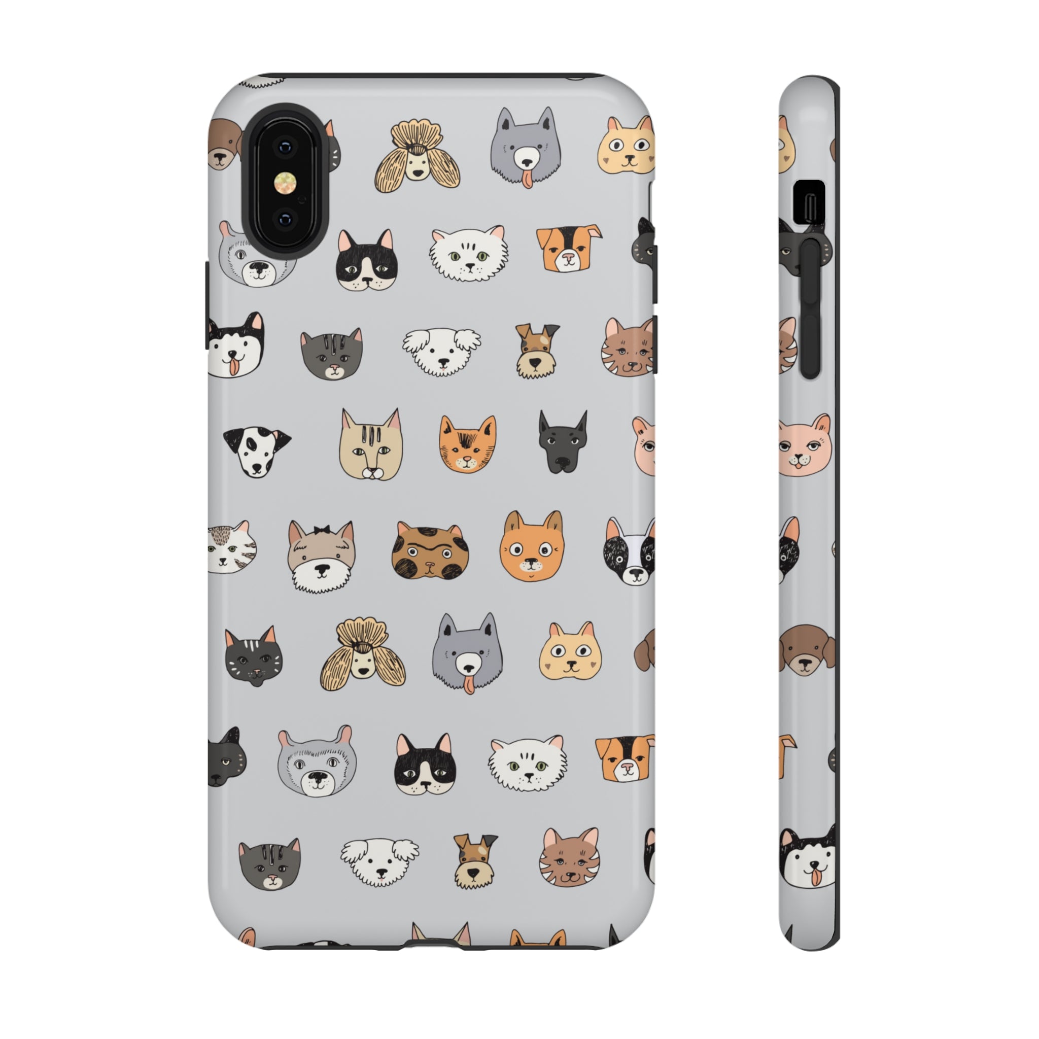 Cats n Dogs Pattern iPhone Case (Protective) iPhone XS MAX Glossy Phone Case