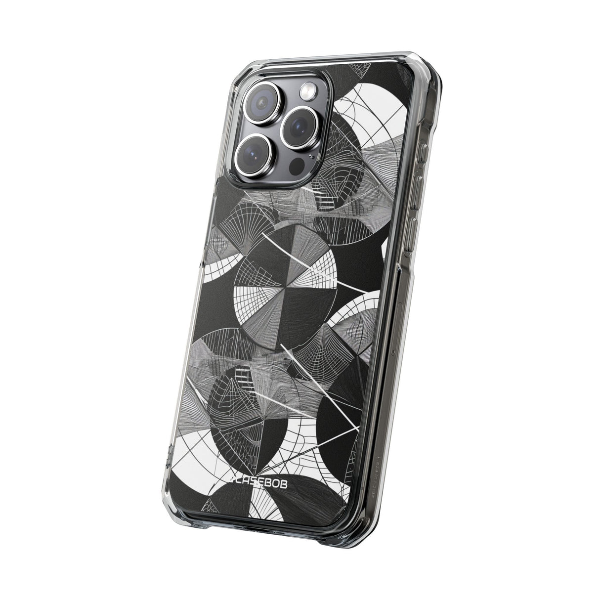 Geometrische Eleganz – Handyhülle für iPhone (Clear Impact – Magnetisch)