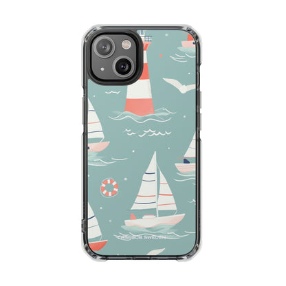 Lighthouse Nautical Charm - Clear Impact iPhone 14 Phone Case