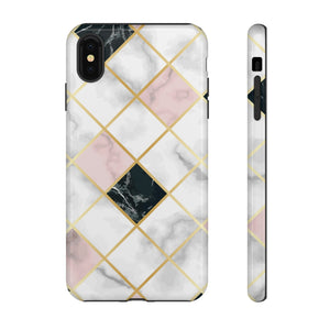 Pink Marble Geometric iPhone Case (Protective) iPhone XS MAX Glossy Phone Case