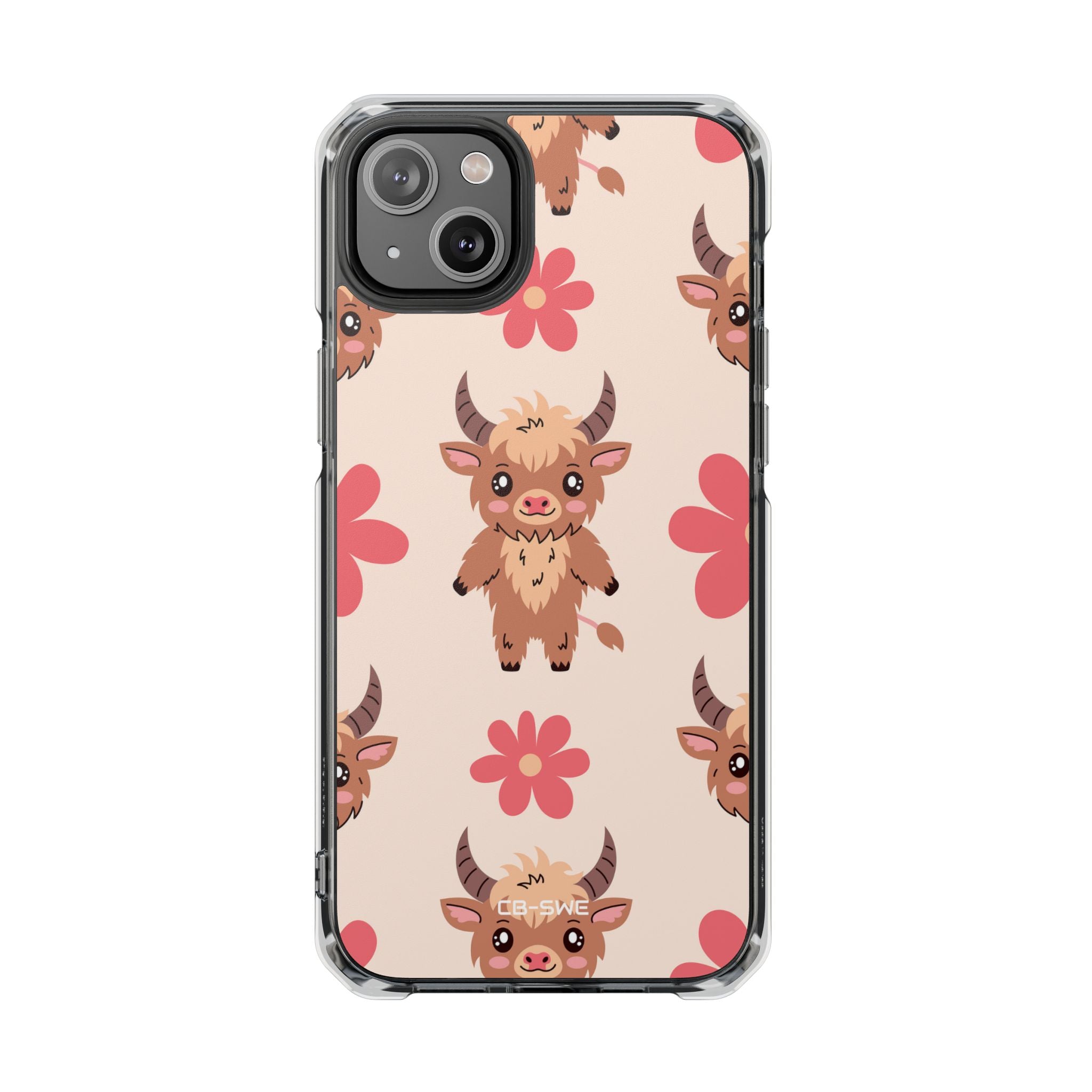 Cute Cattle & Flowers iPhone Case - Impact