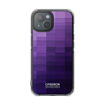Purple Horizon Grid iPhone 15 - Impact Clear+