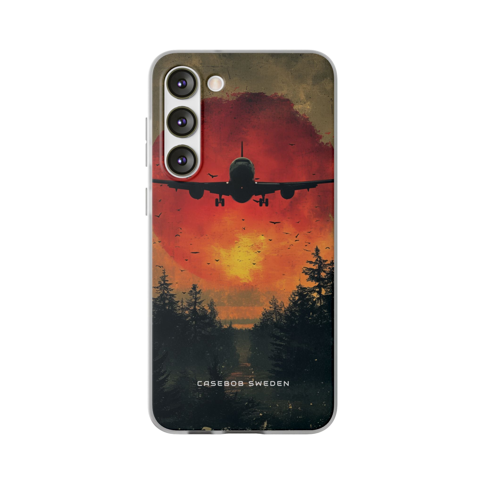 Vintage Sunset Airplane Silhouette Samsung S23 - Flexi Phone Case