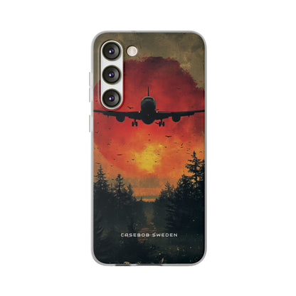 Vintage Sunset Airplane Silhouette Samsung S23 - Flexi Phone Case