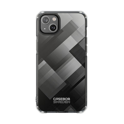 Grayscale Geometric Layers iPhone 14 - Impact Clear+