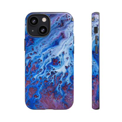 Ice Blue River Ink Art iPhone Case (Protective) iPhone 13 Mini Glossy Phone Case