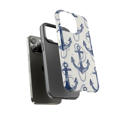 Navy Anchor Loop iPhone 14 Pro Max Case - Tough