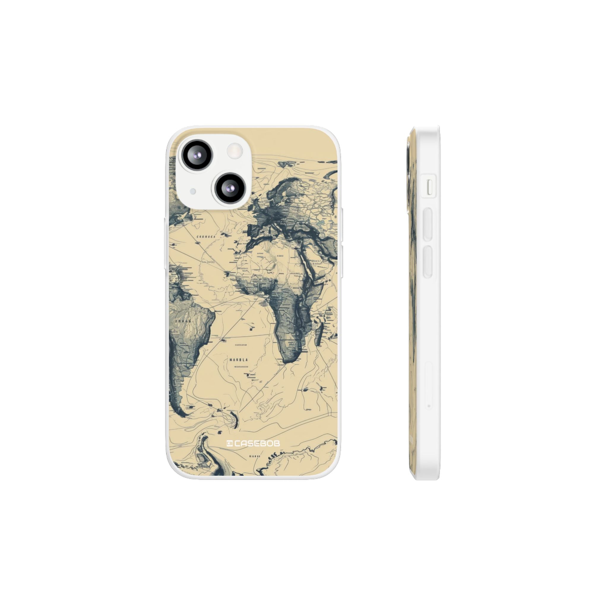 Vintage World Map | Flexible Phone Case for iPhone