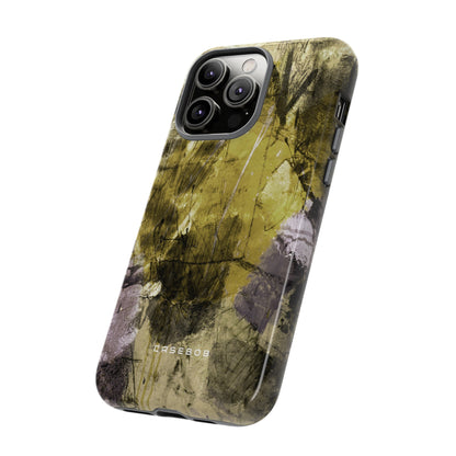 Yellow Grunge Art Phone Case - Protective Phone Case