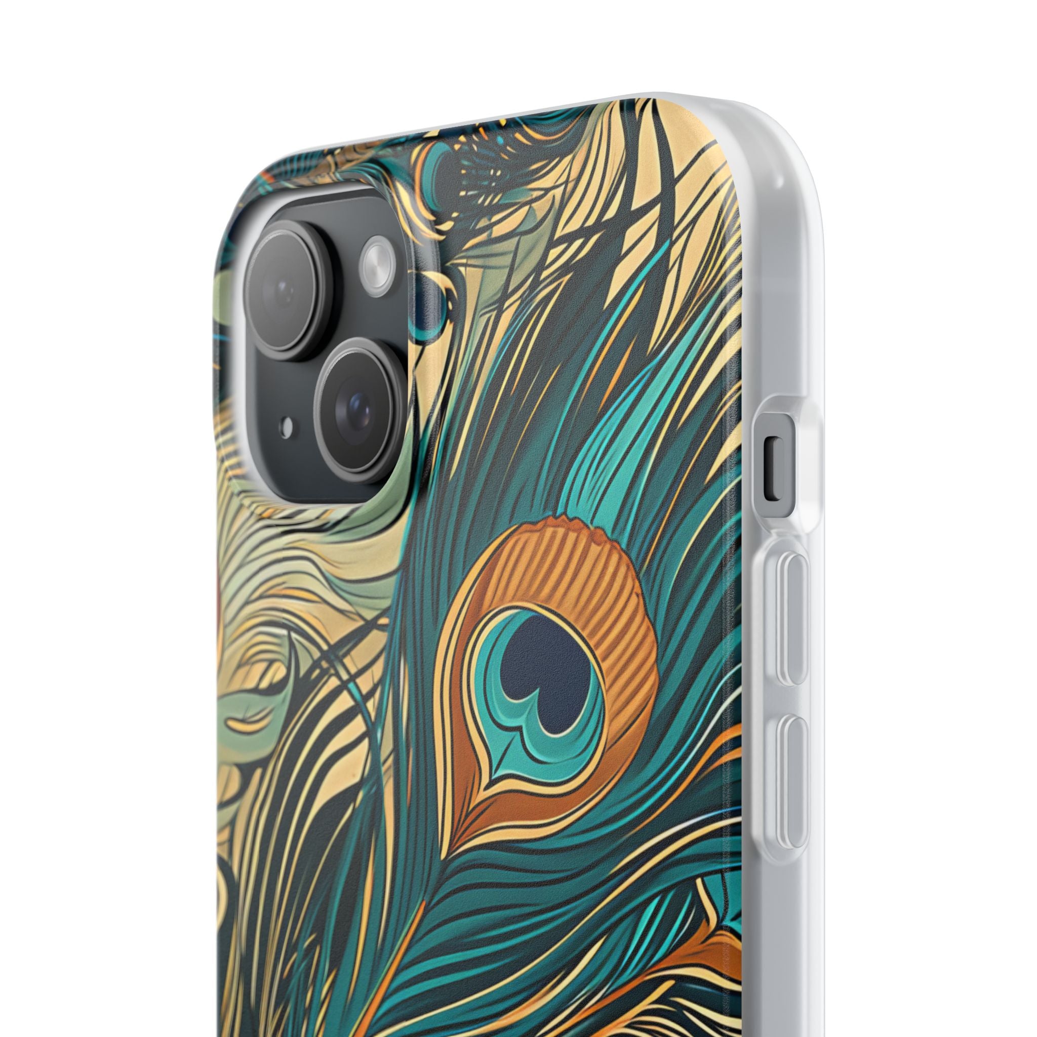 Art Nouveau Peacock Elegance iPhone 15 - Flexi Phone Case