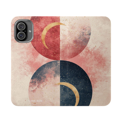 Golden Crescents Crimson - iPhone 16 Plus Case - Wallet