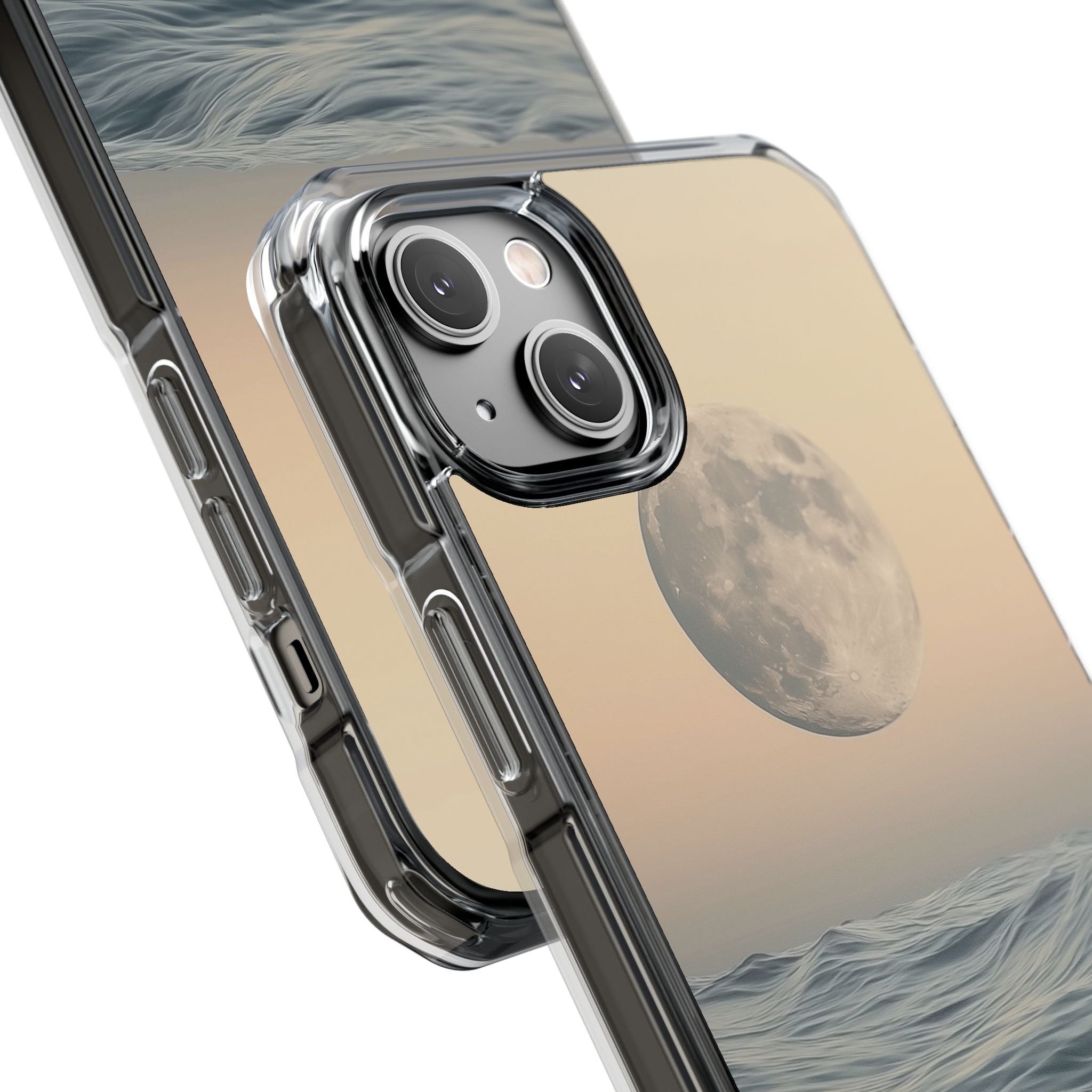 Moon Illuminates Waves iPhone Case - Impact