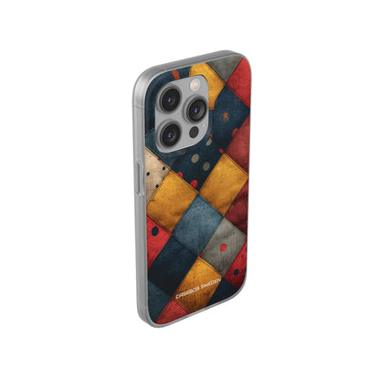 Blue Red Patchwork - Flexi iPhone 14 Phone Case