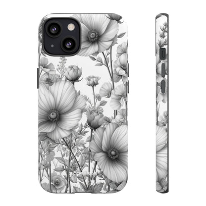 Monochrome Flora | Protective Phone Case for iPhone