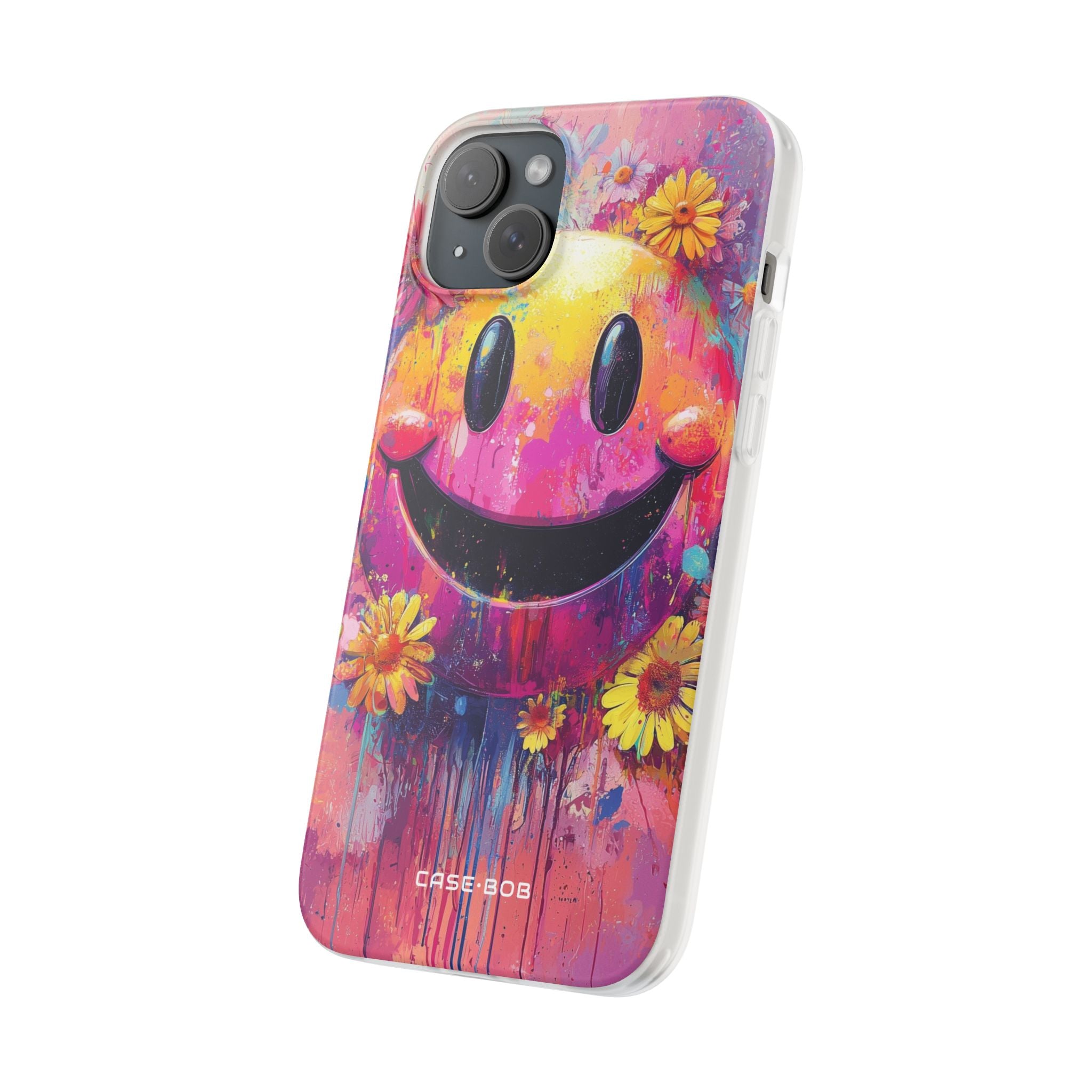 Smiley Bloom iPhone 15 Plus Case - Soft