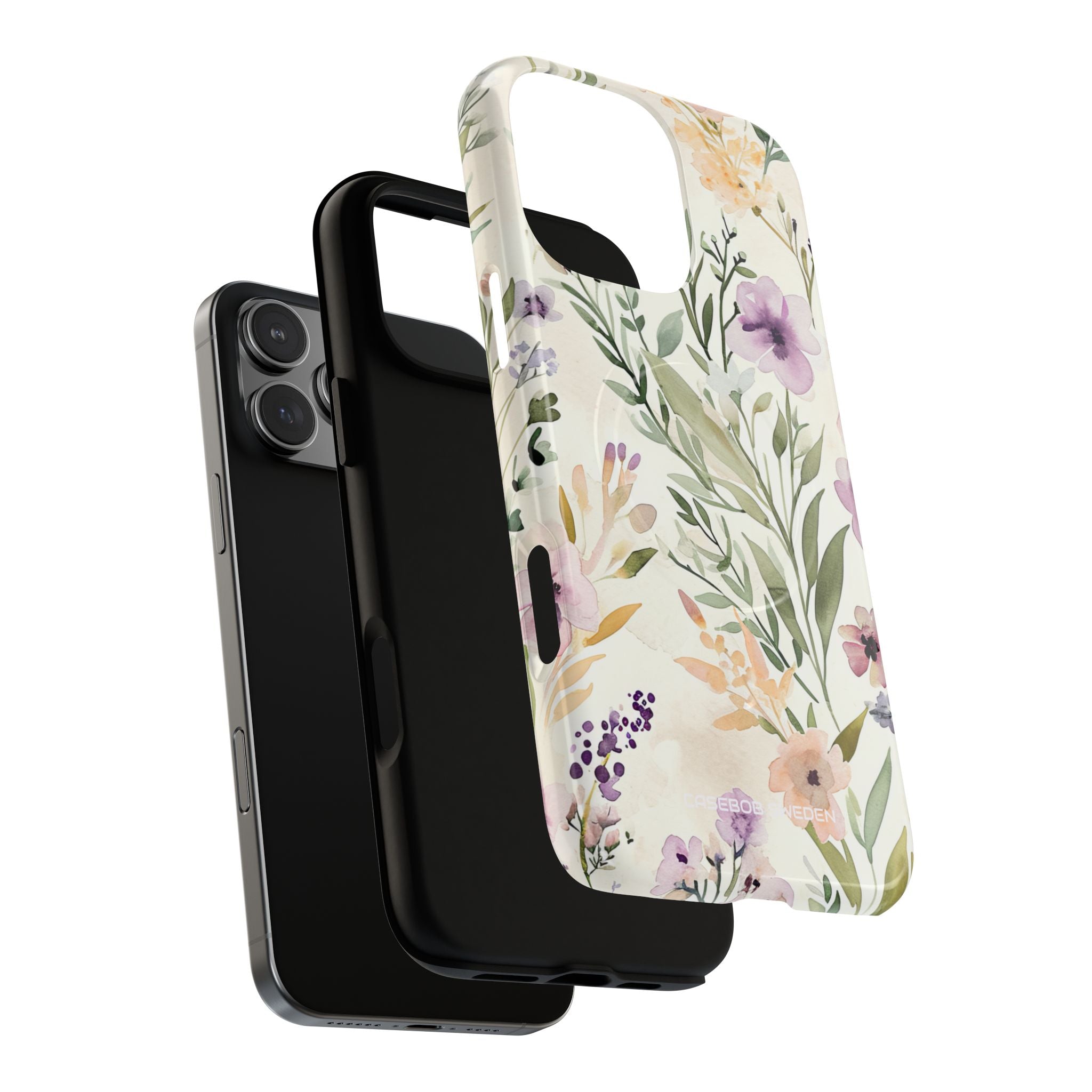 Soft Green Lavender Floral Pattern - Tough + MagSafe® iPhone 16 Phone Case