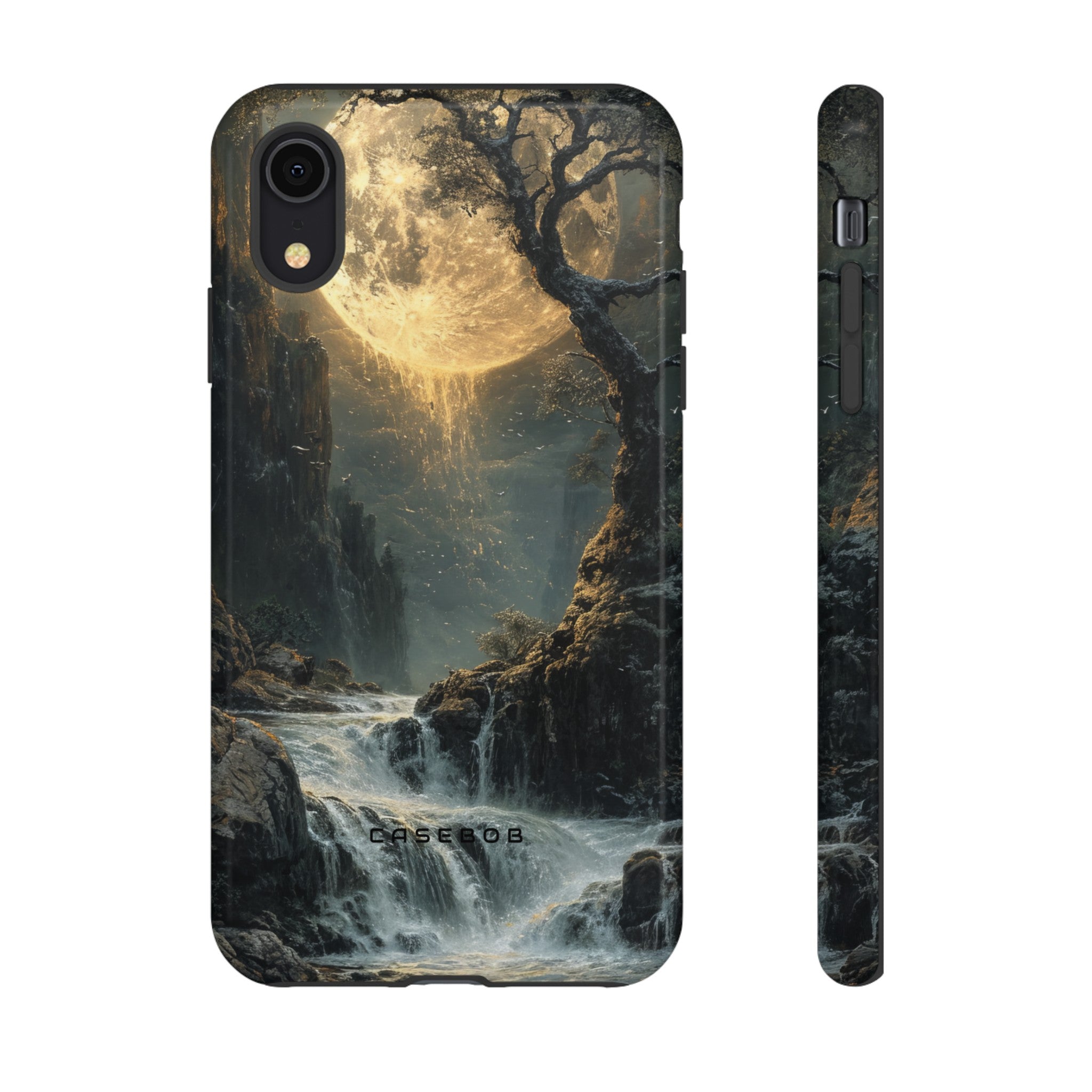 Moonlit Waterfall Silence - Protective Phone Case