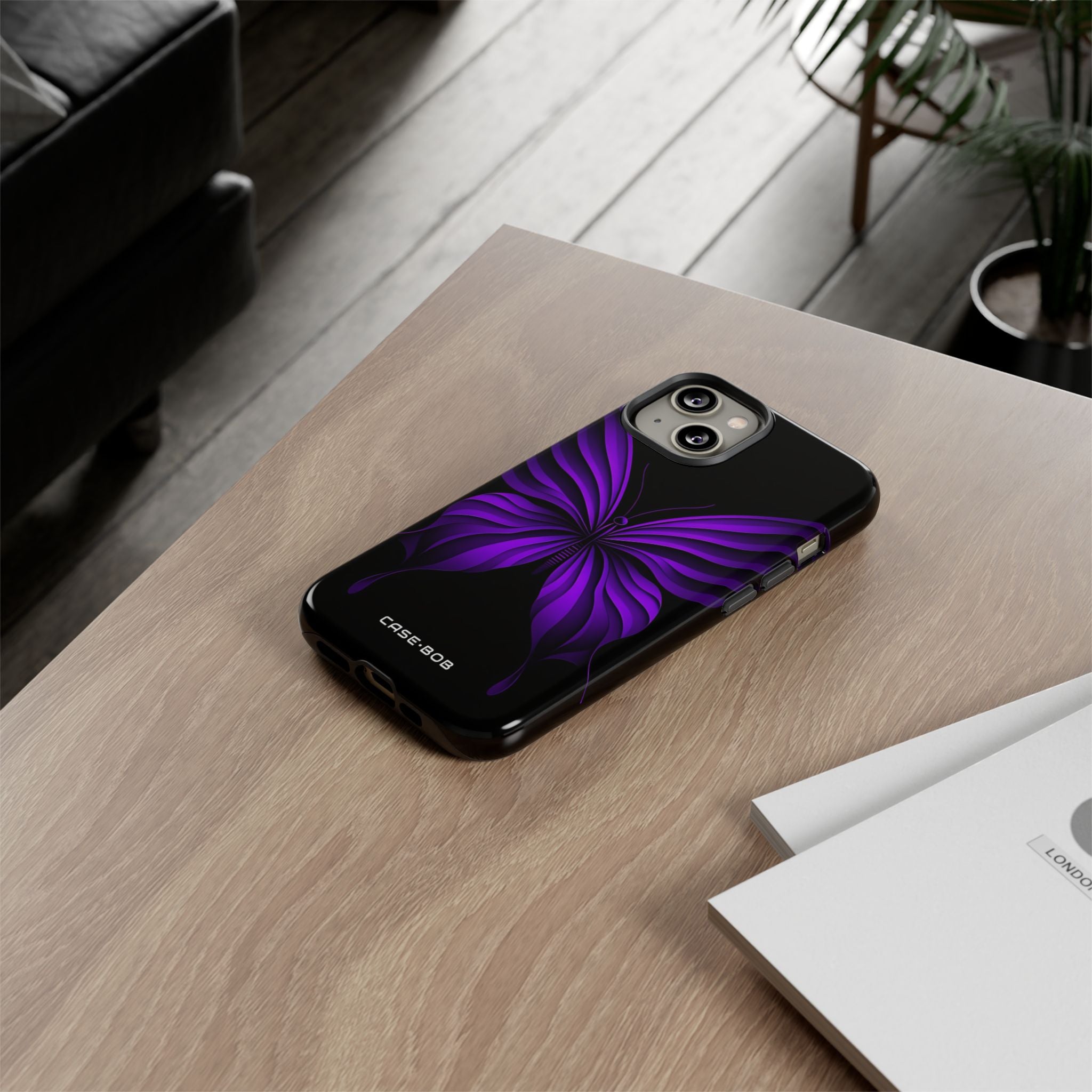Violet Monarch iPhone 14 Case - Tough