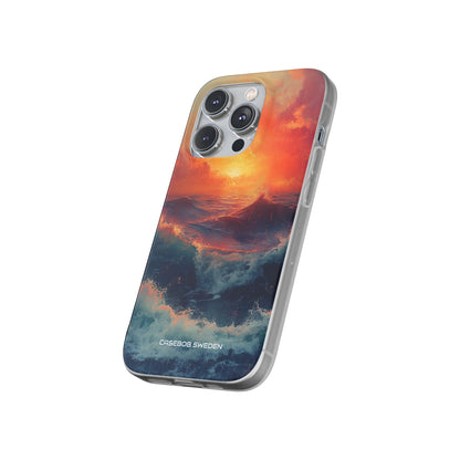 Ocean Sunset Waves - Flexi iPhone 14 Phone Case