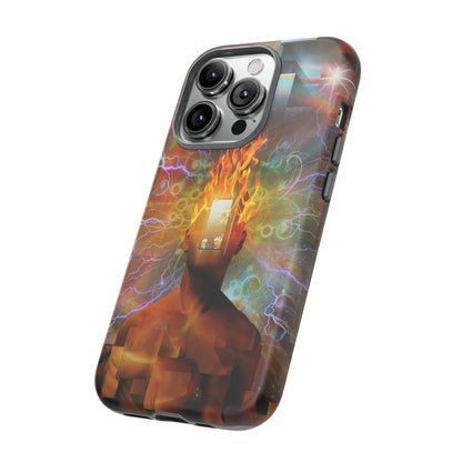 Man with burning mind - Protective Phone Case