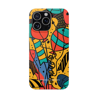 Playful Lines in Motion iPhone 15 - Flexi Phone Case