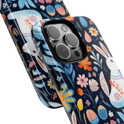Bunnies Play Among Flowers - iPhone Case