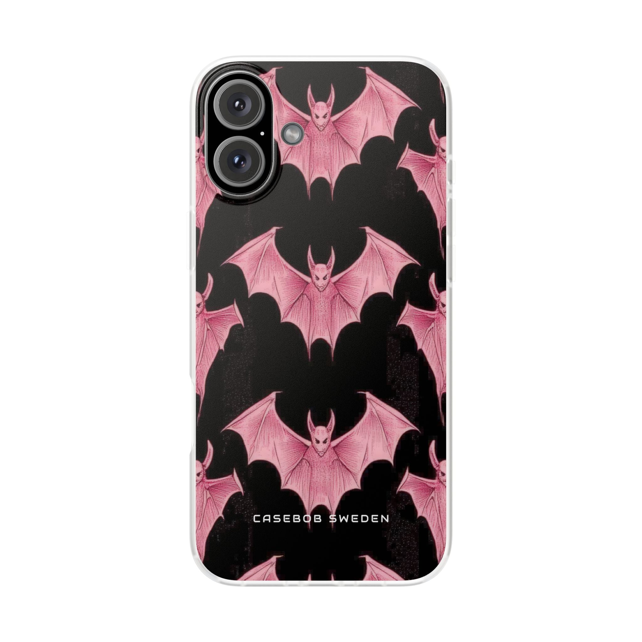 Gothic Pink Bats Aflame iPhone 16 - Flexi Phone Case