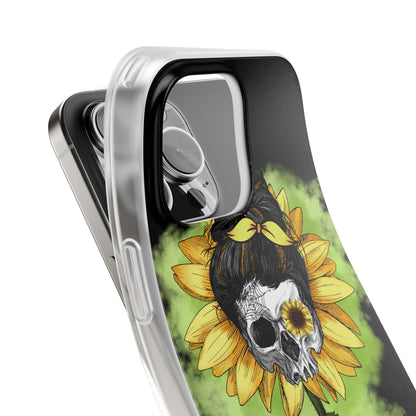 Sunflower Skull iPhone 16 Pro Max Case - Soft