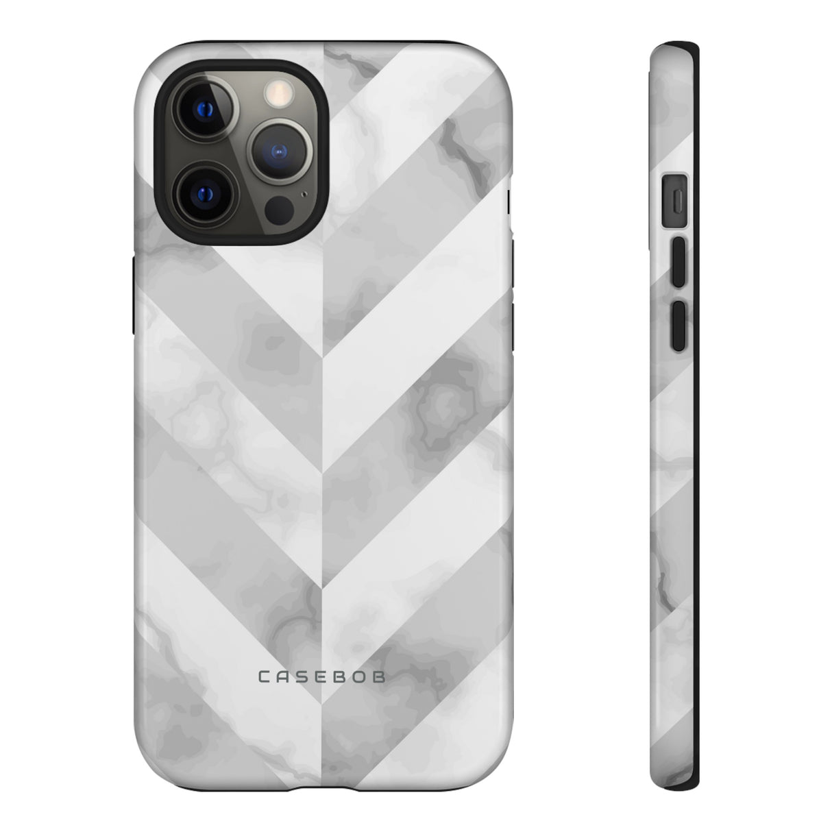 White Herringbone - Protective Phone Case