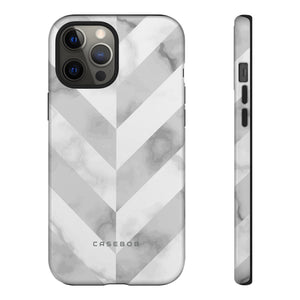 White Herringbone - Protective Phone Case