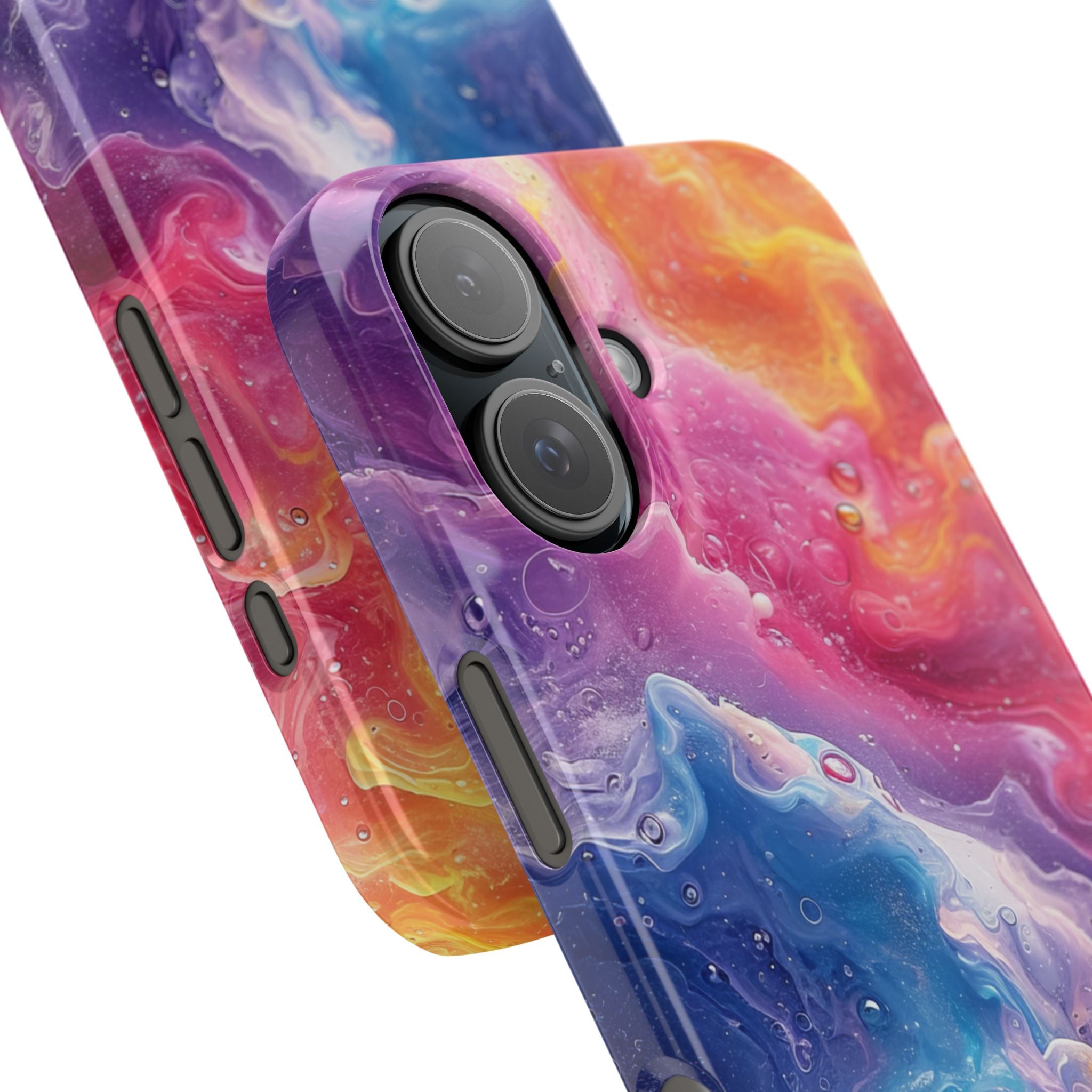 Abstract Blue Pink Waves - Slim iPhone 16 Phone Case