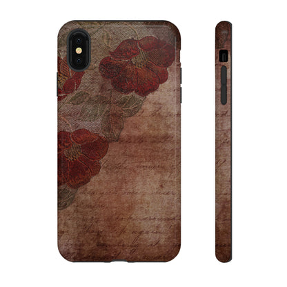 Dark Red Gothic Flower - Protective Phone Case