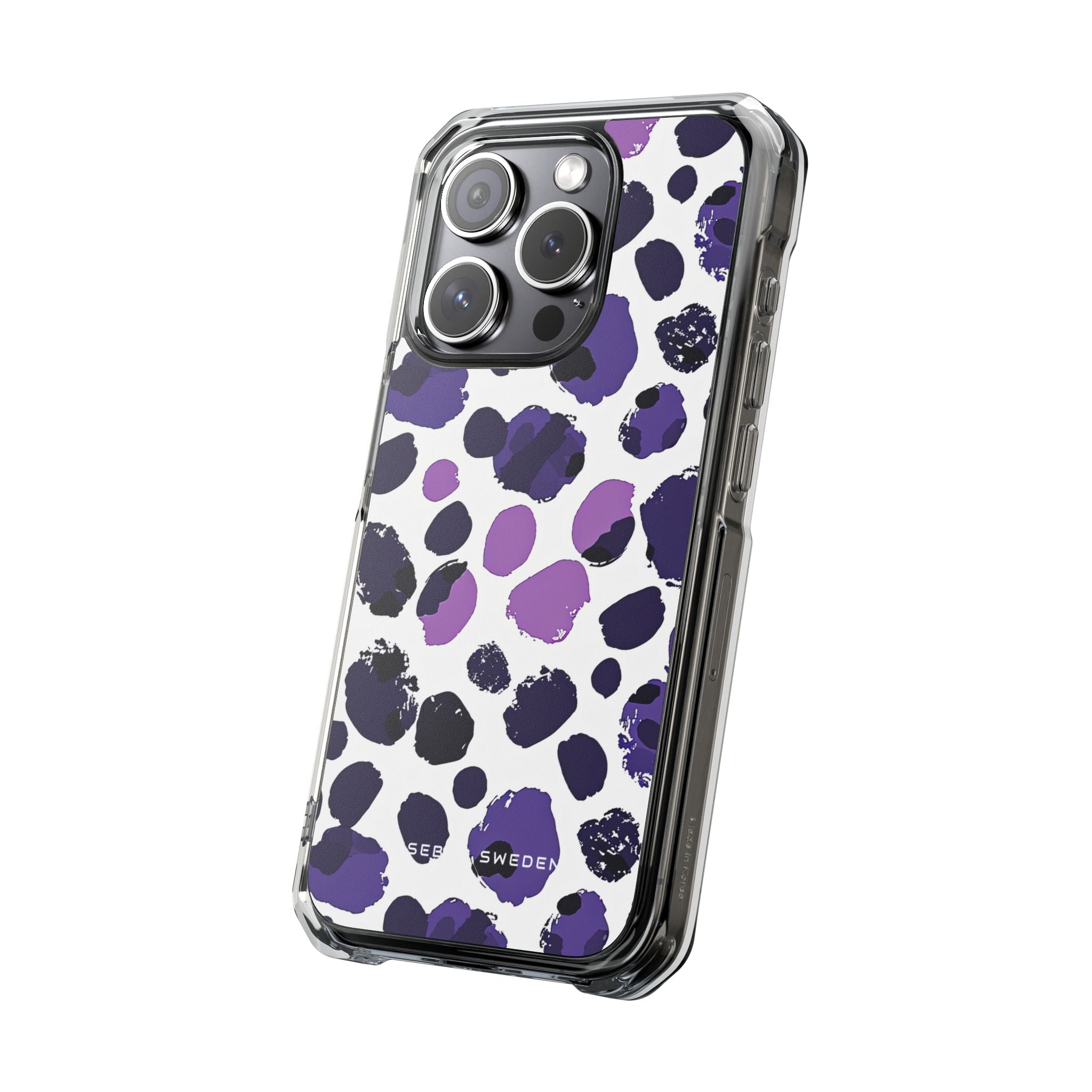 Purple Inkblots iPhone 15 - Clear Impact Phone Case