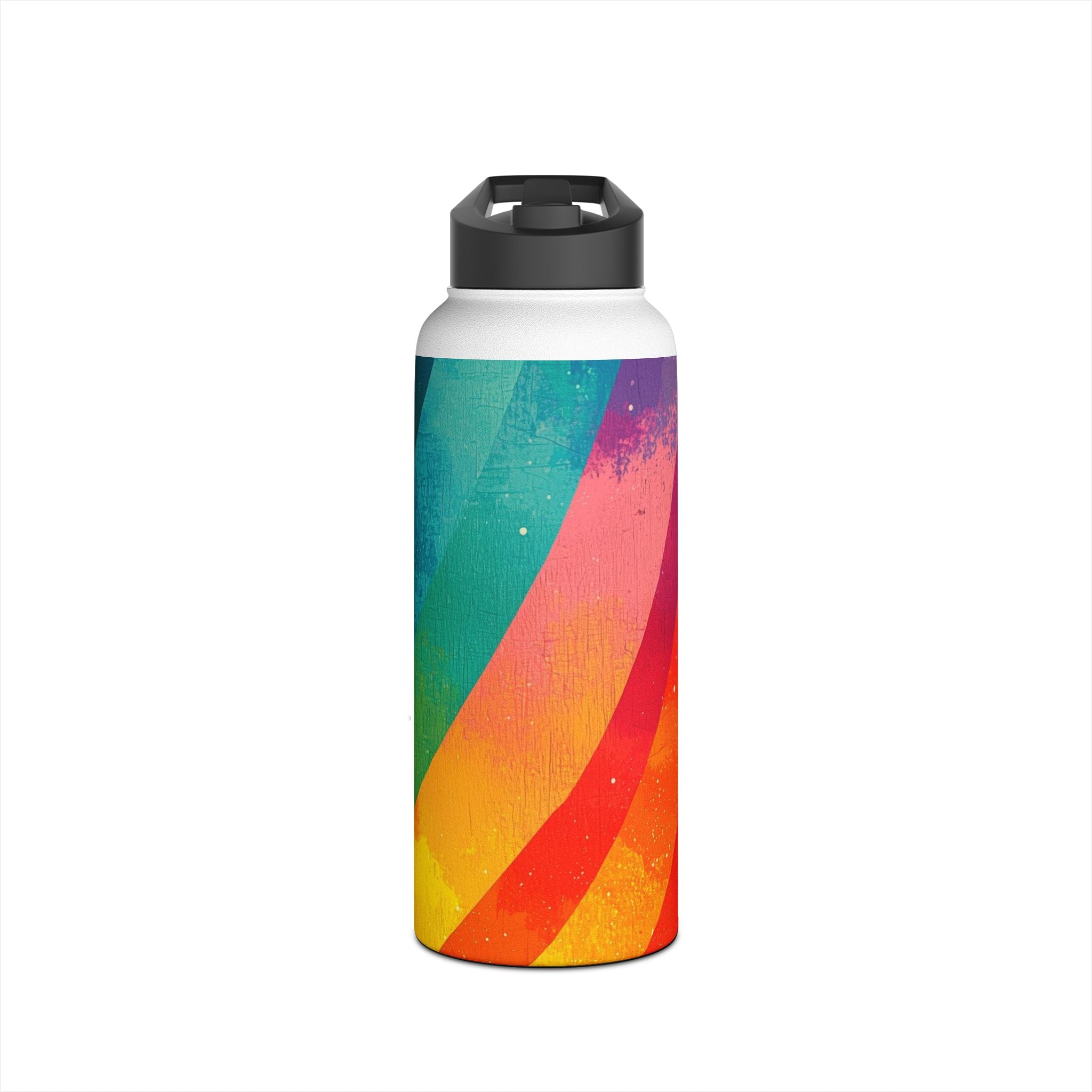 Curved Rainbow Breeze - Stainless Steel Water Bottle