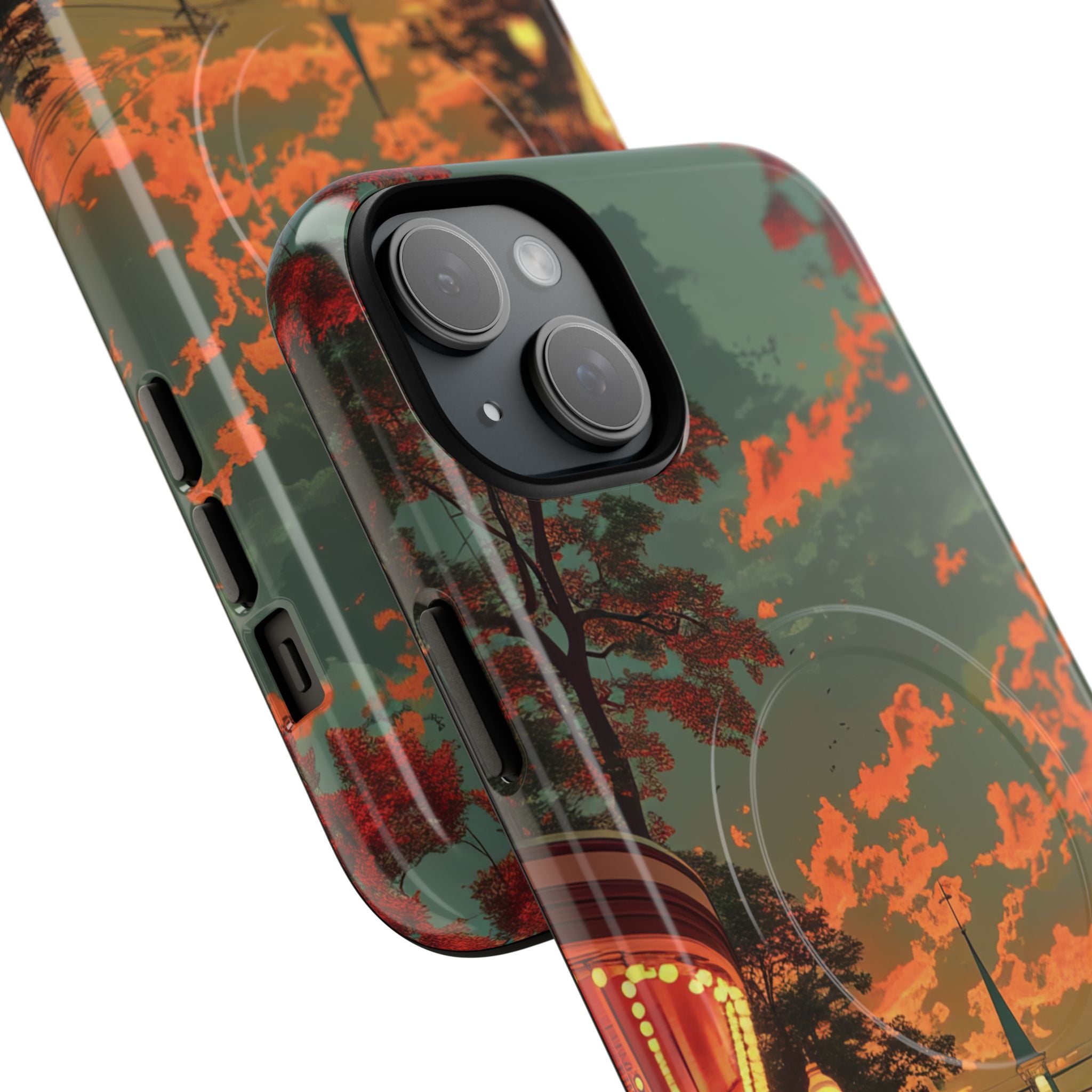 Mid-Century Nostalgia Streetscape iPhone 15 | Tough+ Phone Case