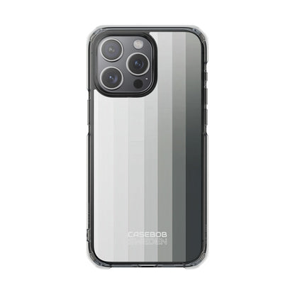 Silver Gradient Stripes iPhone 15 - Impact Clear+