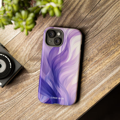 Purple Ribbon Waves iPhone 15 Case - Tough