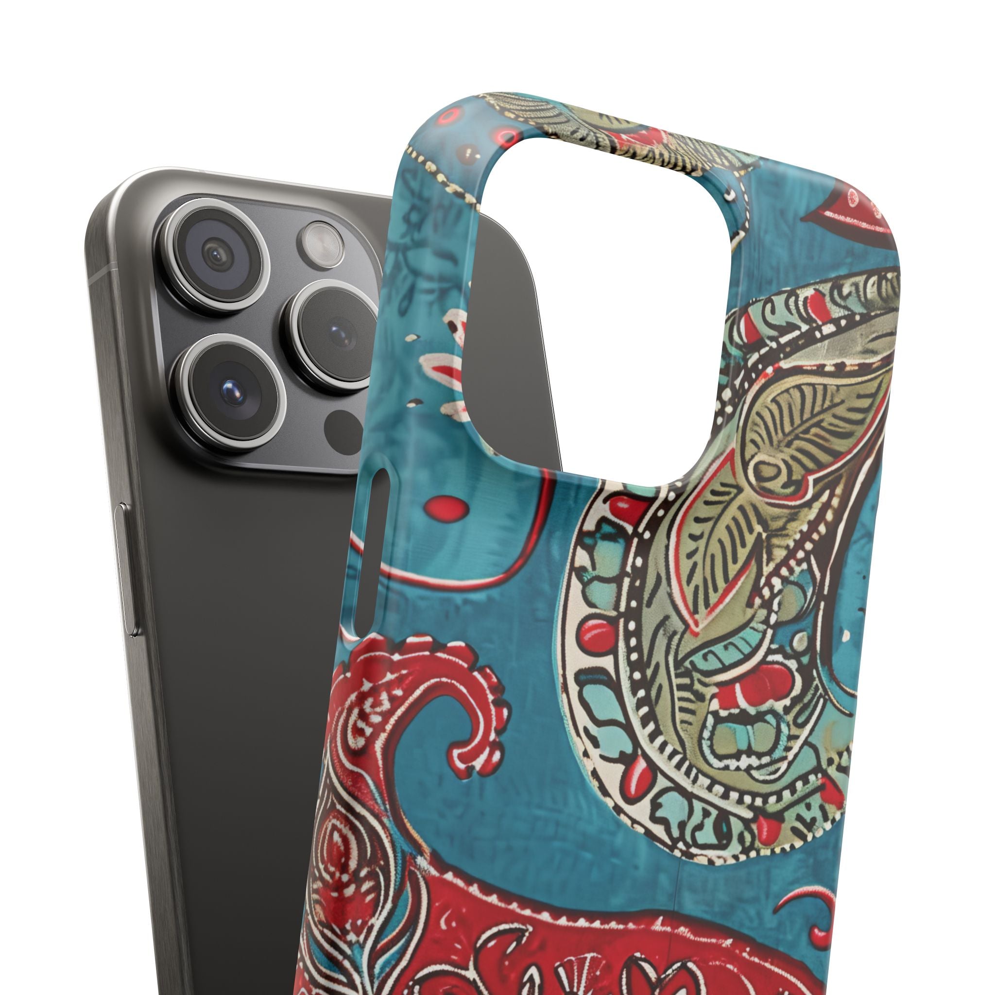 Vintage Paisley Elegance iPhone 15 - Schlanke Handyhülle