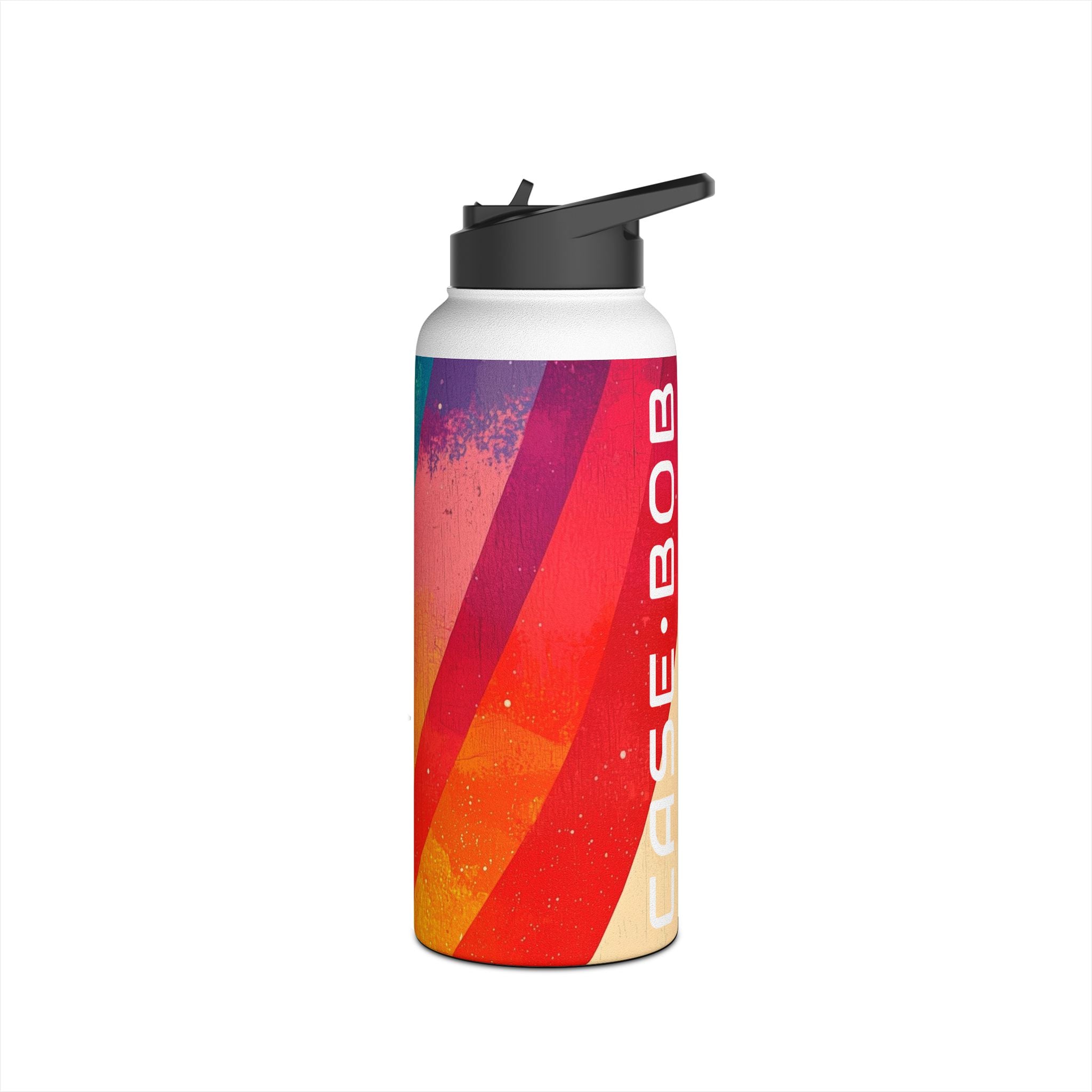 Curved Rainbow Breeze - Stainless Steel Water Bottle