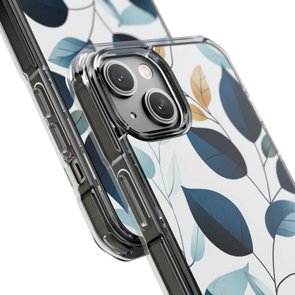 Navy Leaf Veins iPhone 14 Case - Impact