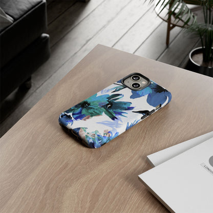 Blue Blossom Radiance iPhone 14 Case - Tough