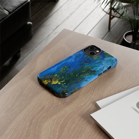 Blue Globe Ink Art iPhone Case (Protective) Phone Case