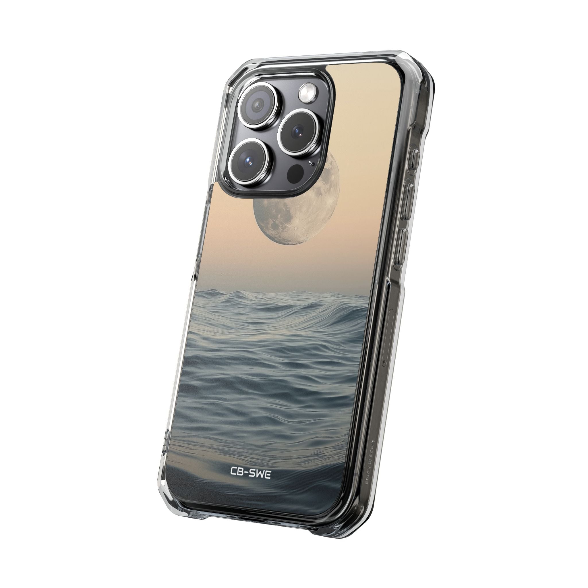 Moon Illuminates Waves iPhone Case - Impact