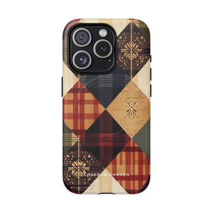 Rustic Geometric Patchwork Harmony iPhone 15 | Tough+ Phone Case