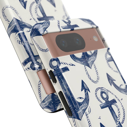 Navy Anchor Loop Google Pixel 8 Case - Tough