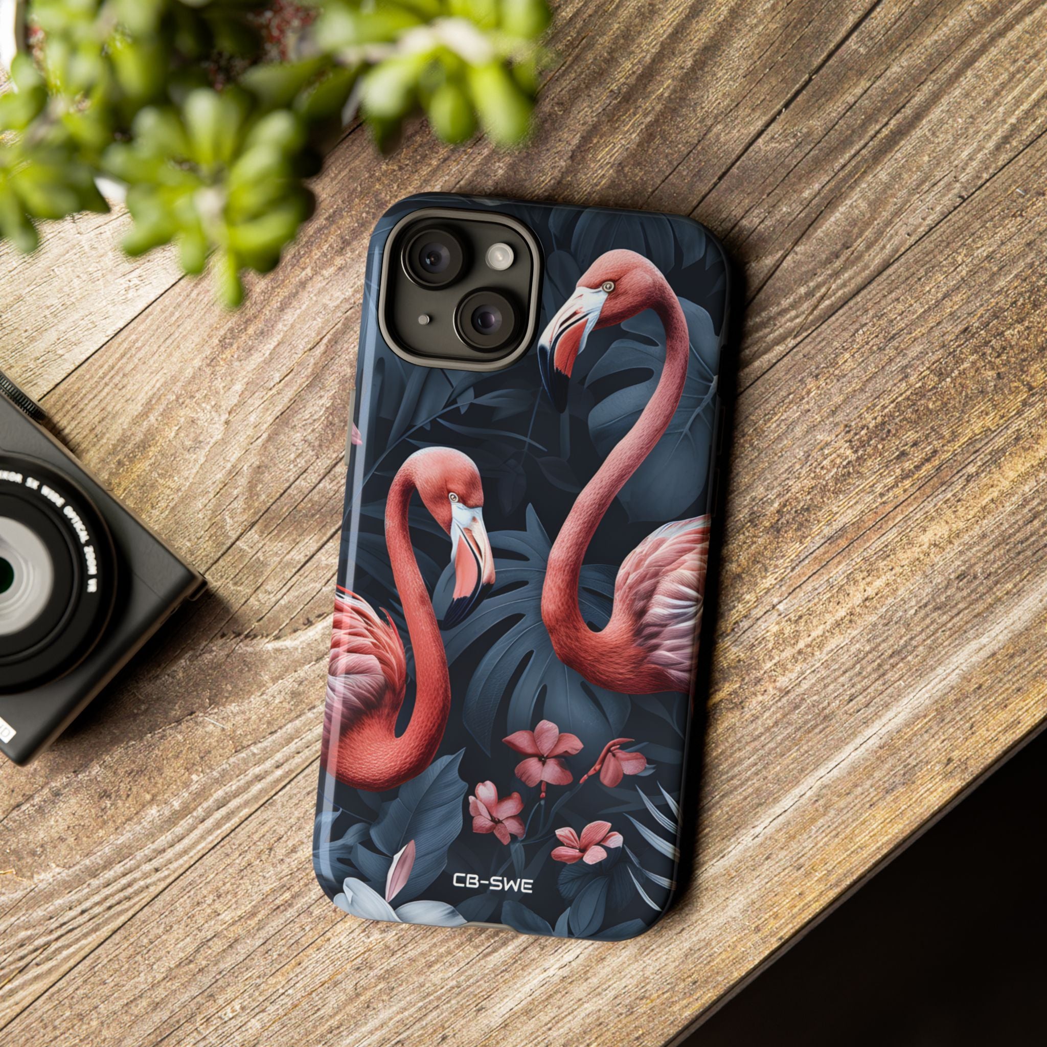 Flamingos Embrace Nature - iPhone Case