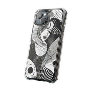 Fluid Noir Rhythm - Phone Case for iPhone (Clear Impact - Magnetic)