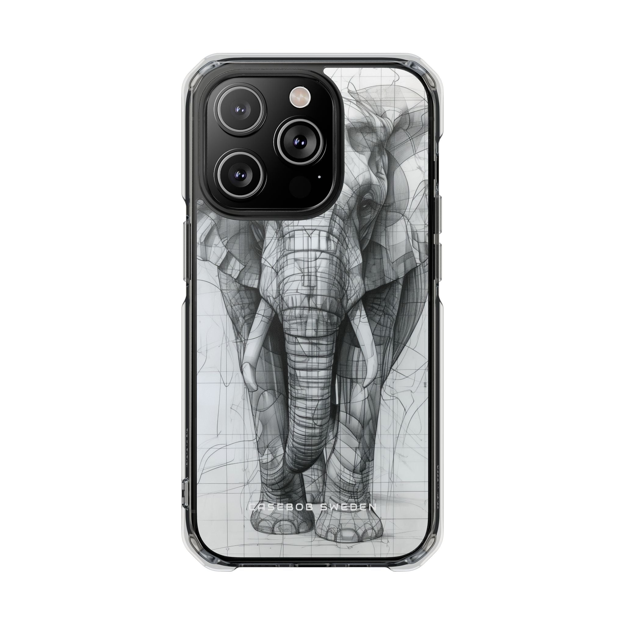 Elephant Line Geometry iPhone 14 - Clear Impact Phone Case